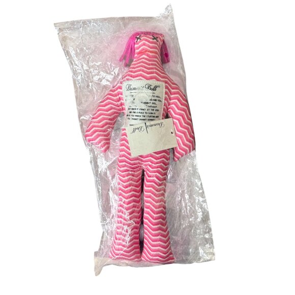 Dammit Doll Stress Relief Plush Pink Striped Pink Hair 12 inch NEW IN PACKAGE! - Picture 1 of 6